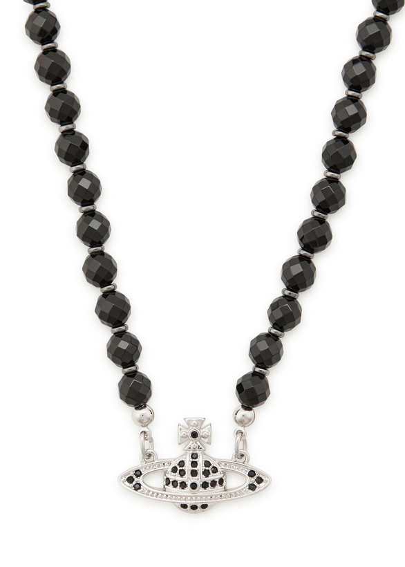 Photo: Vivienne Westwood Messaline Beaded orb Choker Necklace - Black - One Size