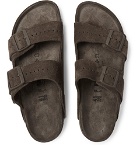 Rick Owens - Birkenstock Arizona Suede Sandals - Men - Dark gray