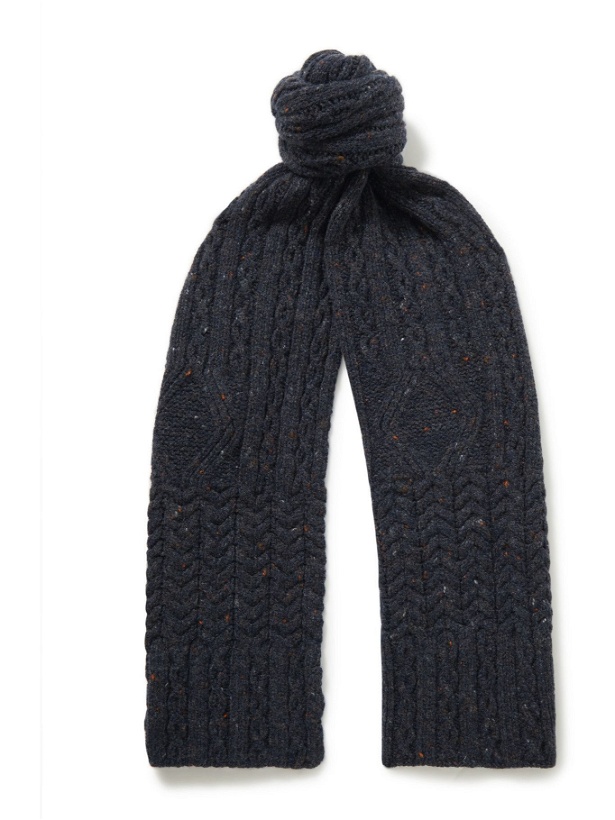 Photo: Inis Meáin - Cable-Knit Donegal Merino Wool and Cashmere-Blend Scarf