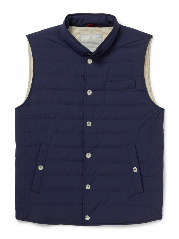 Photo: Brunello Cucinelli - Quilted Shell Down Gilet - Blue