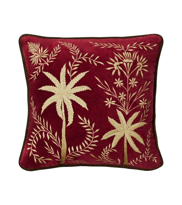 Photo: Les-Ottomans Embroidered cotton velvet cushion
