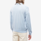 Maison Kitsuné Men's Dressed Fox Patch Knitted Polo Shirt in Pale Blue