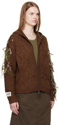 Andersson Bell Brown Argyle Fisherman Zip-Up Hoodie