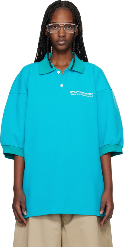 Photo: WILLY CHAVARRIA Blue Football Polo
