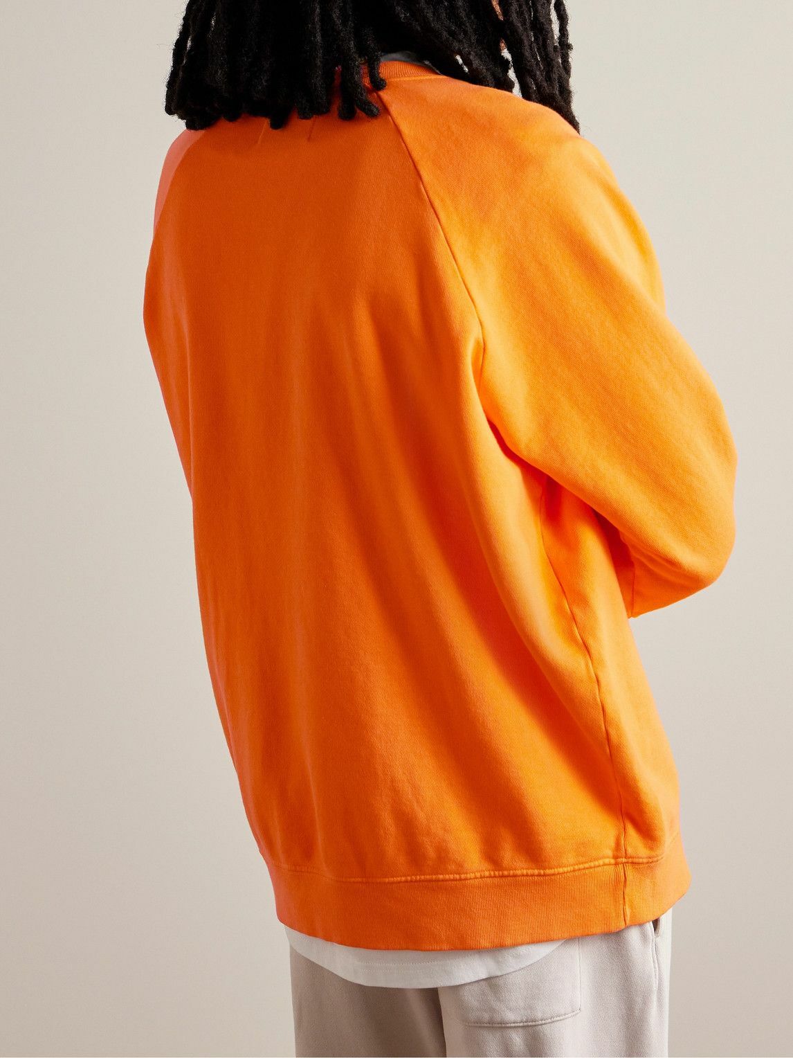 Pasadena Leisure Club - Puff Logo-Print Cotton-Jersey Sweatshirt - Orange