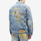 Billionaire Boys Club Men's Duck Embroidered Denim Jacket in Heavy Wash Blue