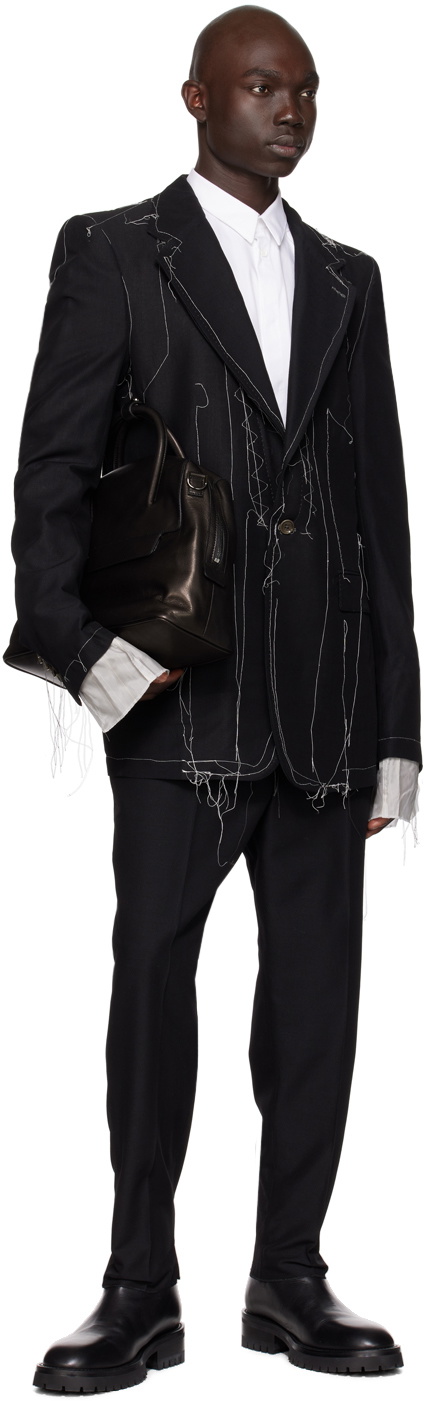 Nicolas Andreas Taralis 41 本革 BLACK NICOLAS ANDREAS TARALIS Black Boxy Fit Blazer Nicolas Andreas Taralis