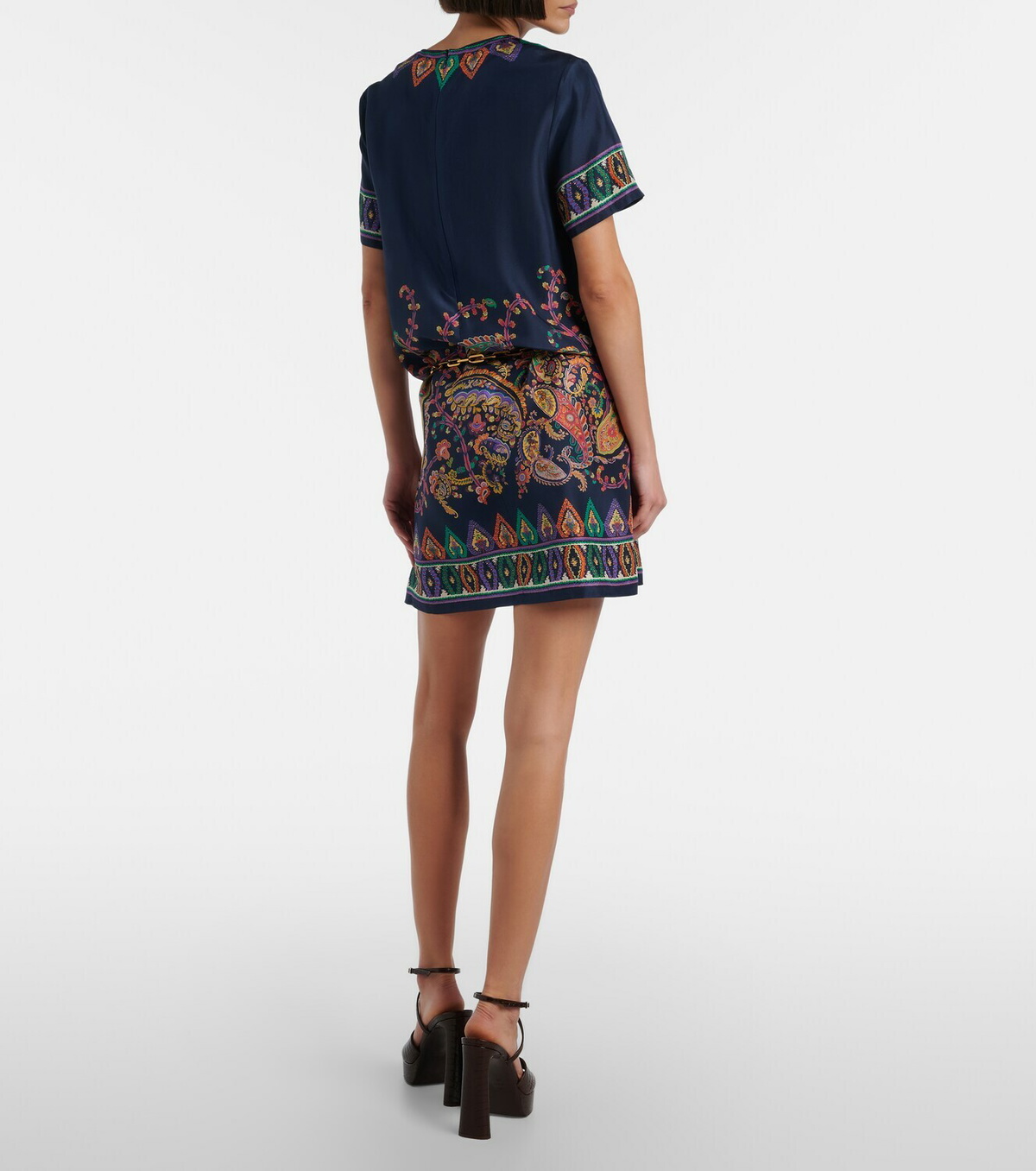Etro Paisley silk habotai minidress