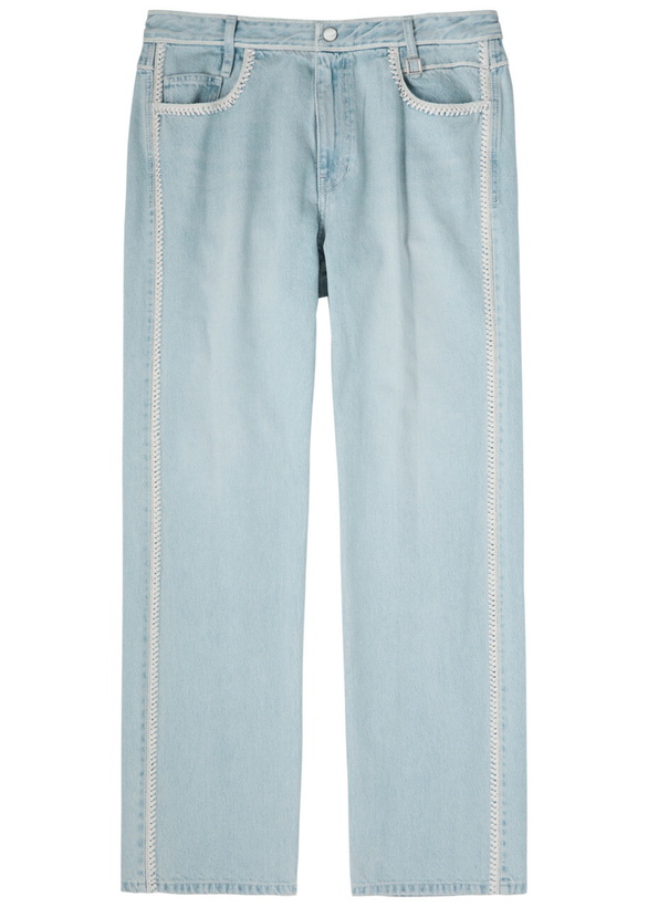 Photo: Wooyoungmi Crochet-trimmed Straight-leg Jeans Blue