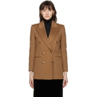 Saint Laurent Brown Wool Double-Breasted Blazer