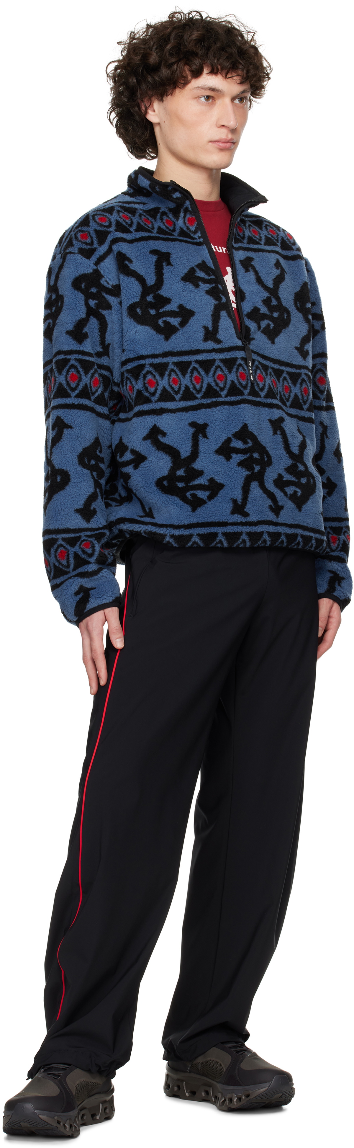 District Vision Blue Half-Zip Pile Fleece Jacket District Vision