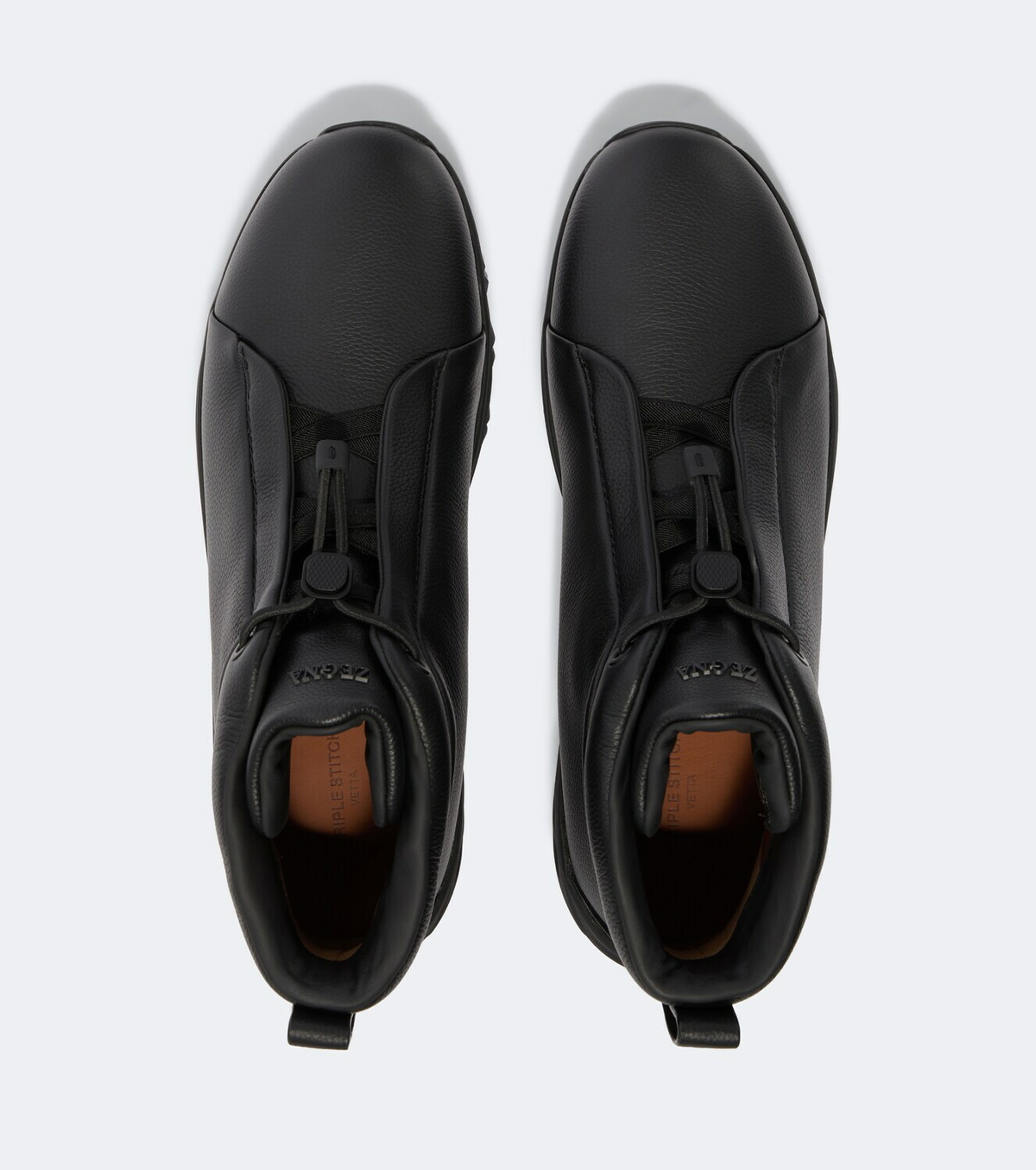 Zegna Triple Stitch leather high-top sneakers