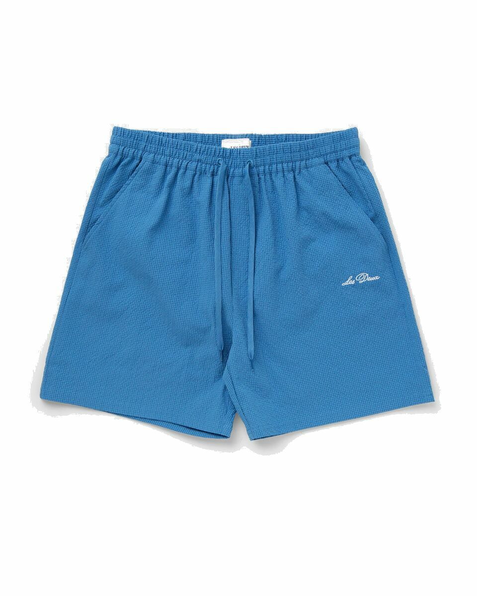 Photo: Les Deux Stan Seersucker Swim Shorts 2.0 Blue - Mens - Swimwear