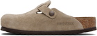 Birkenstock Taupe Regular Boston Soft Footbed Slip-on Loafers