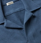 Camoshita - Skipper Camp-Collar Cotton-Terry Shirt - Blue