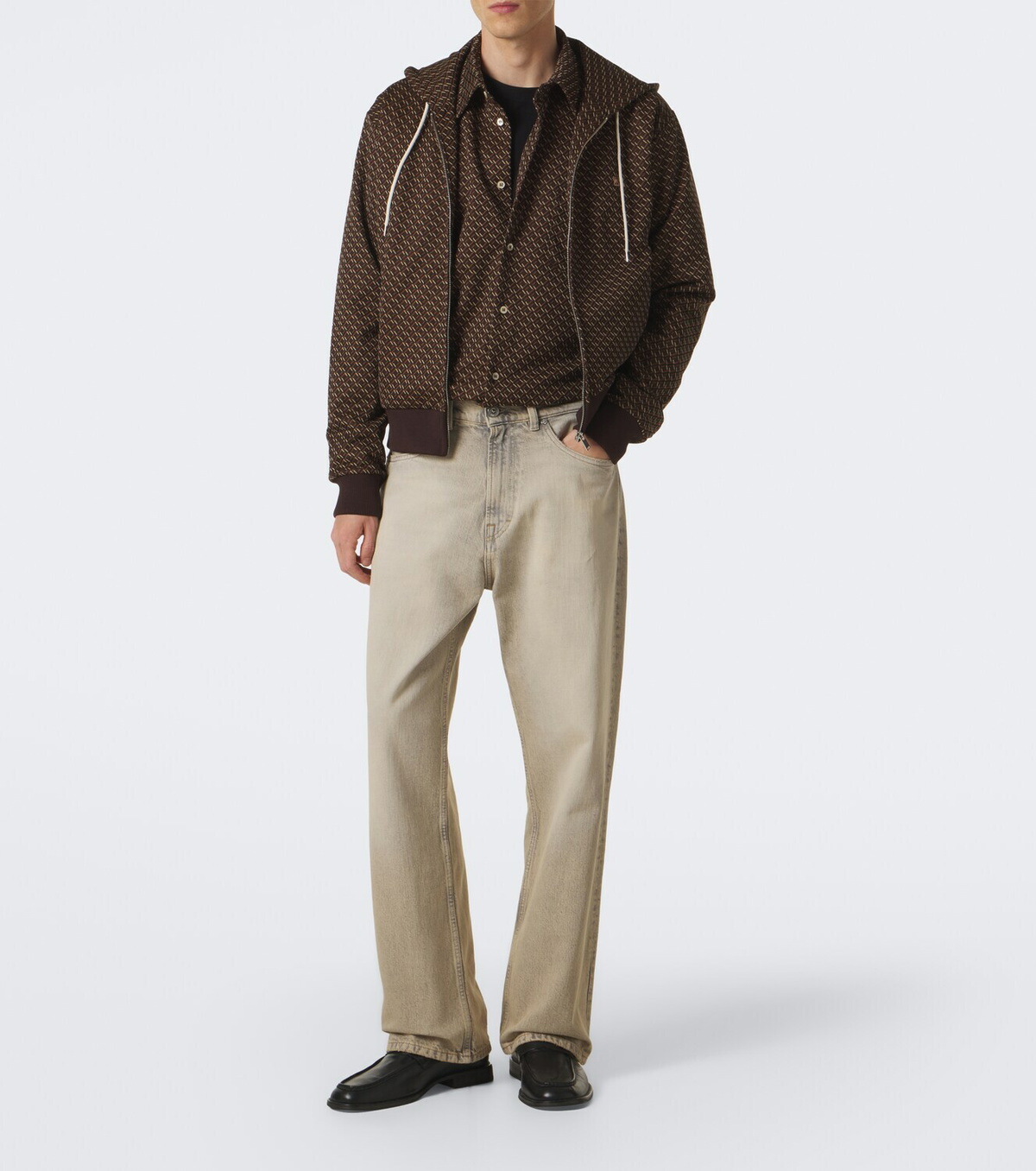 Wales Bonner Hooded jacquard track jacket