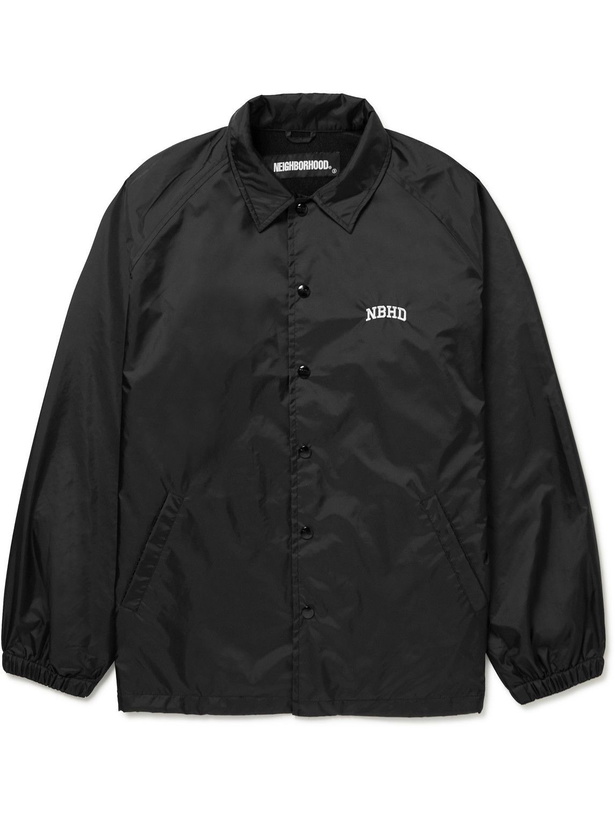 Photo: Neighborhood - Brooks Logo-Appliquéd Nylon Jacket - Black