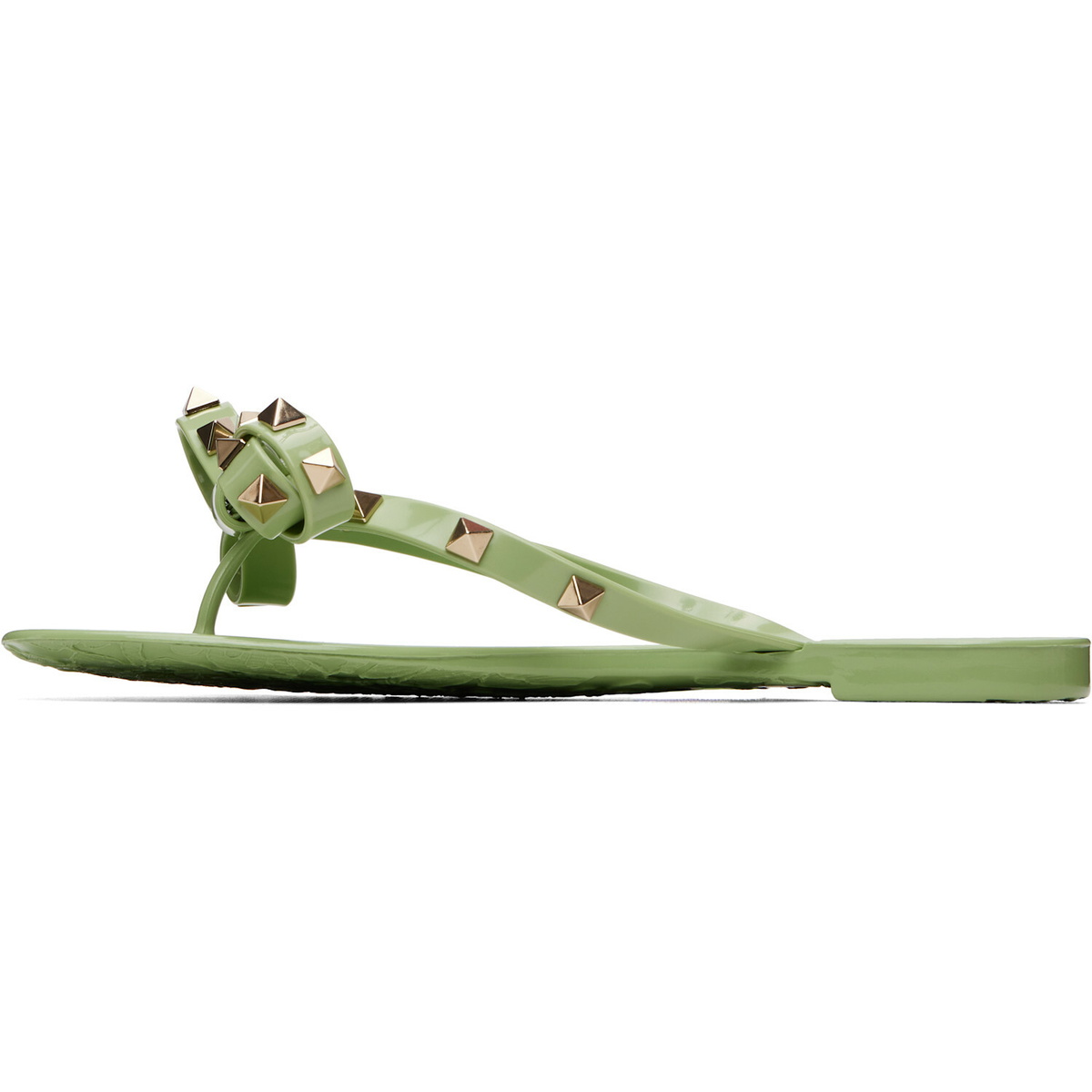 Valentino Garavani Green Thong Rockstud Sandals