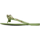 Valentino Garavani Green Thong Rockstud Sandals