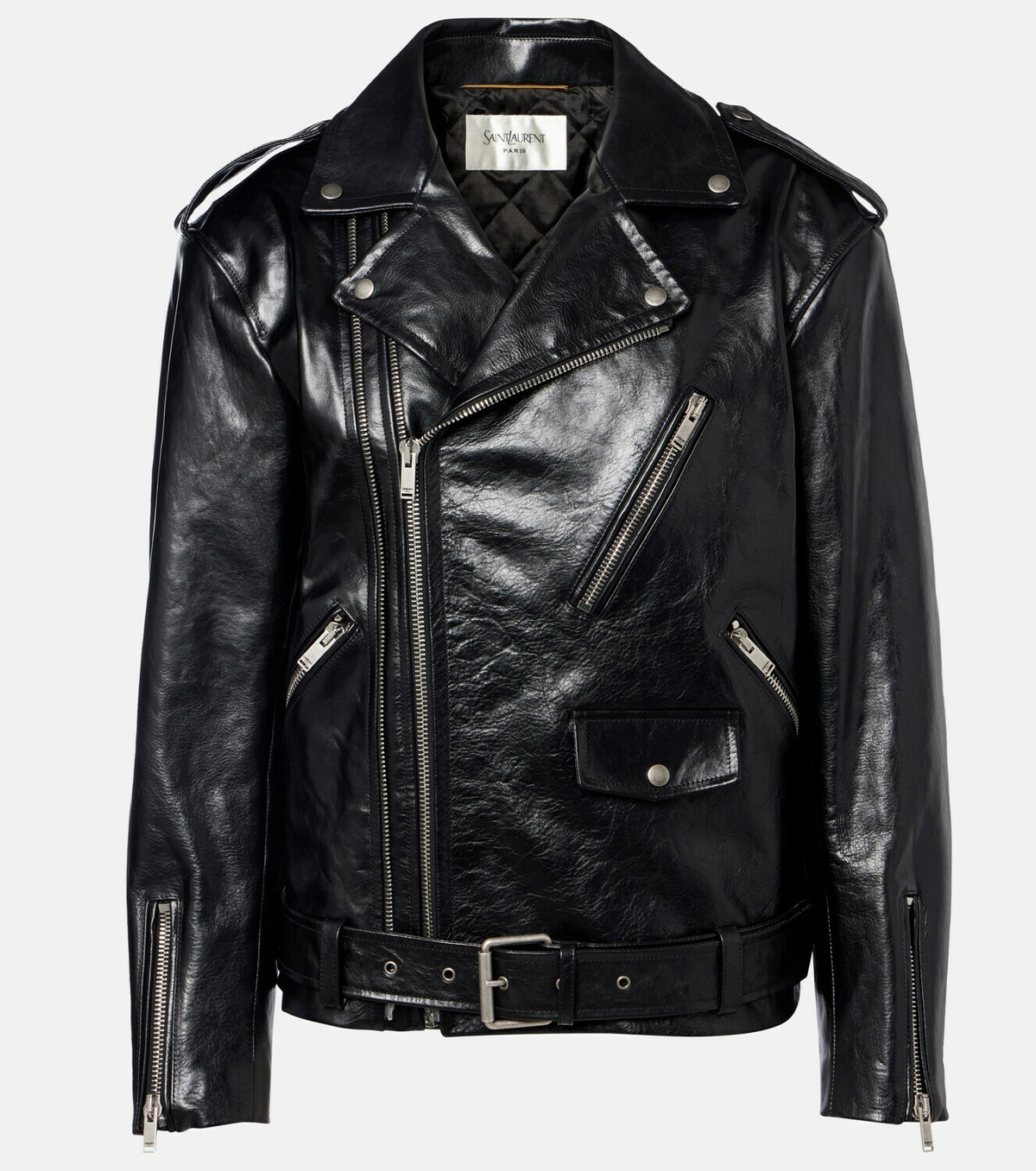 Saint Laurent Padded leather biker jacket