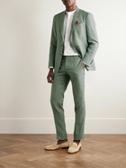 Canali - Straight-Leg Linen Suit Trousers - Green