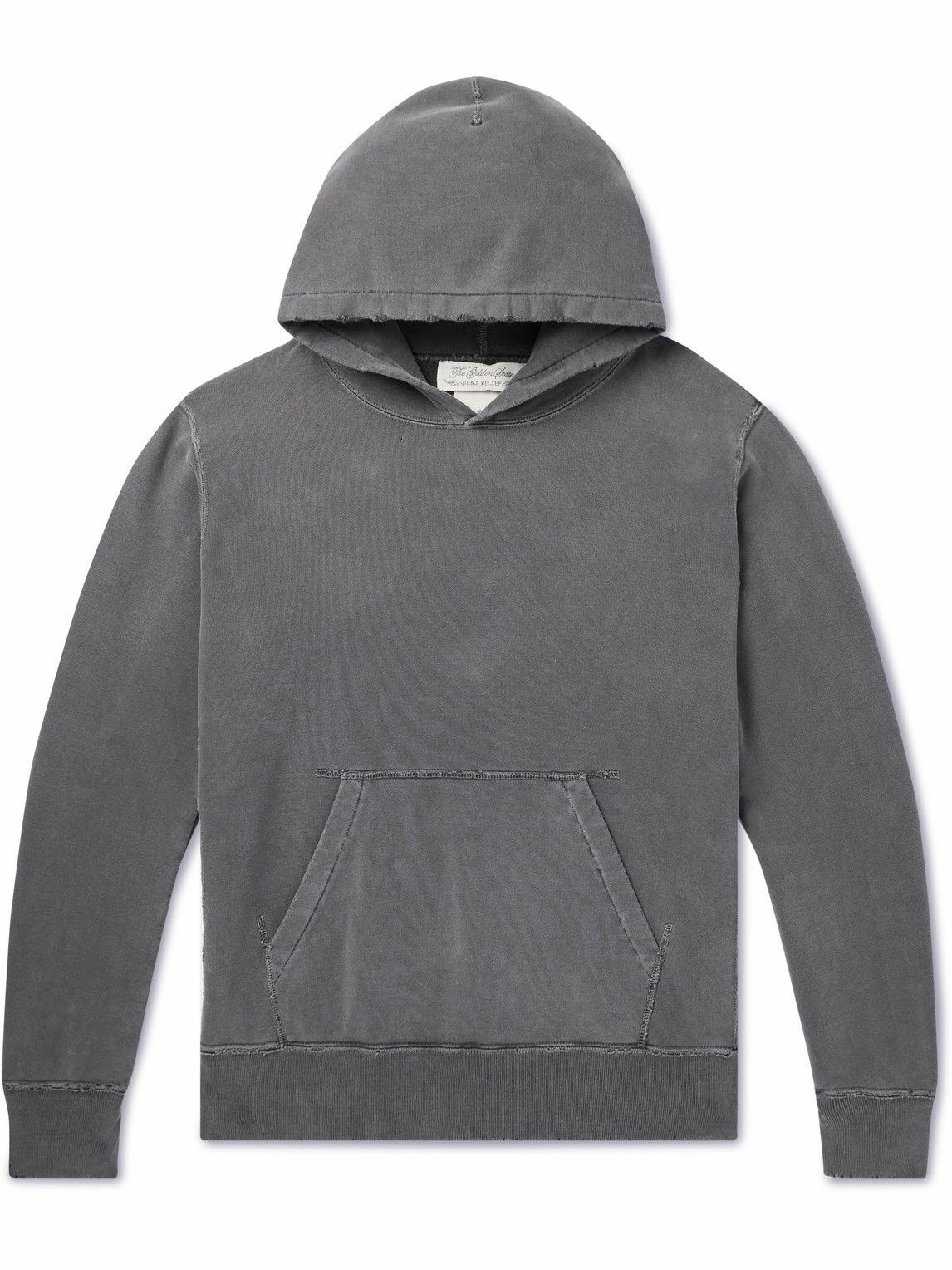 Photo: Remi Relief - Distressed Cotton-Jersey Hoodie - Gray