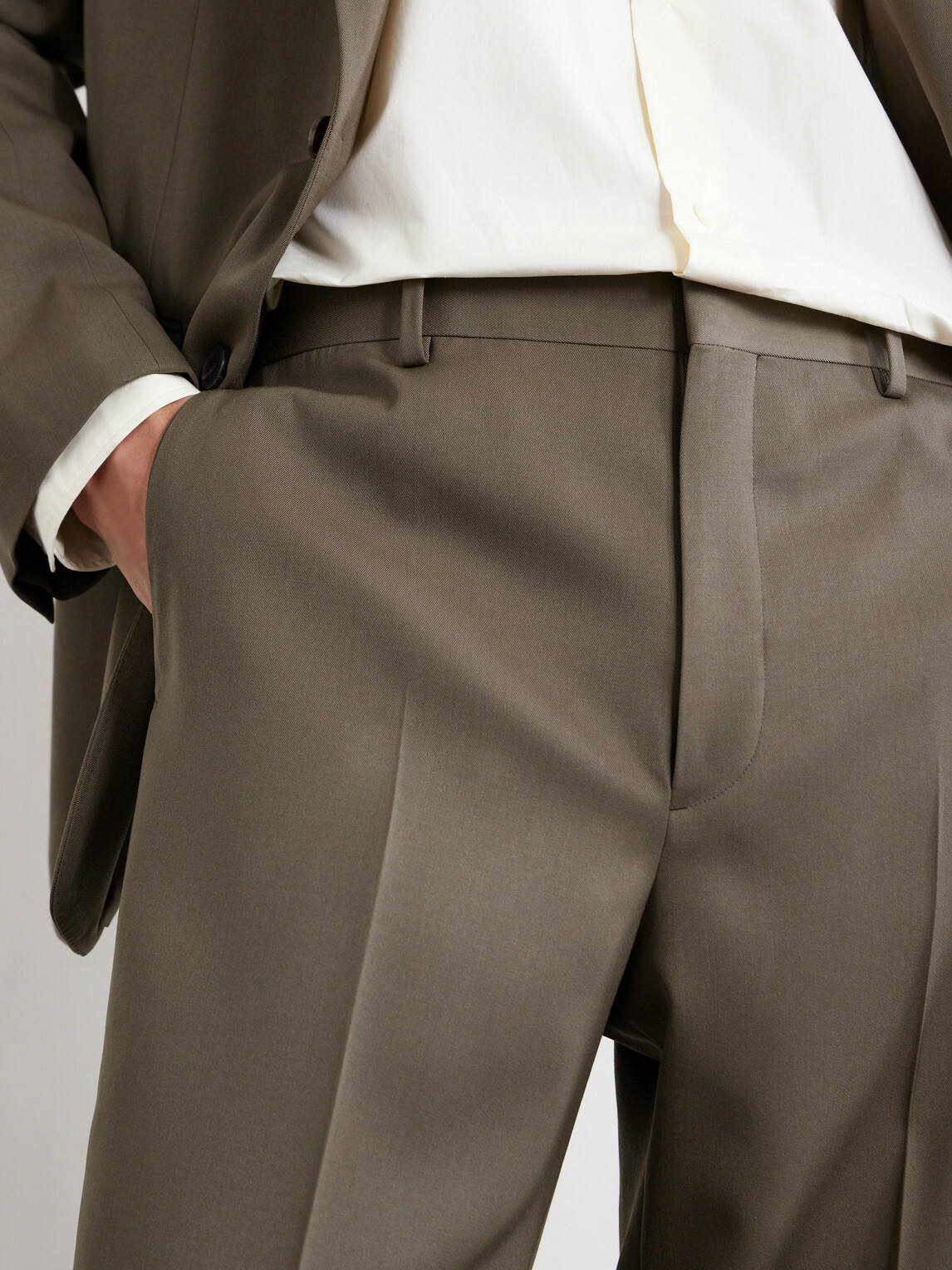 Auralee - Straight-Leg Wool-Gabardine Trousers - Brown