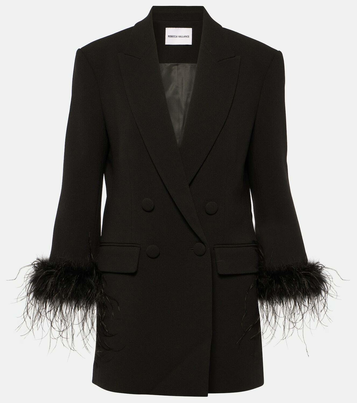 Rebecca Vallance Evie feather-trimmed blazer