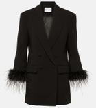 Rebecca Vallance Evie feather-trimmed blazer
