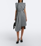 Junya Watanabe Houndstooth pleated asymmetric midi dress