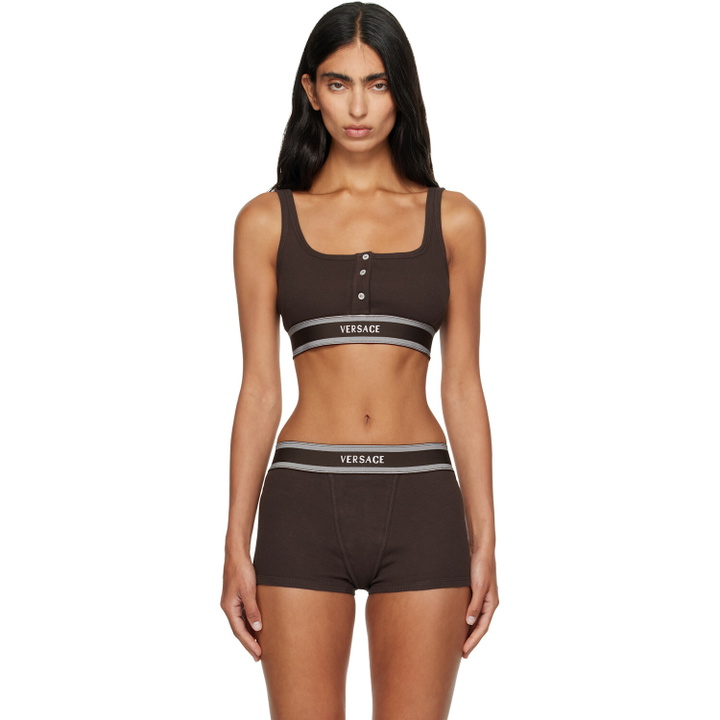 Photo: Versace Brown Cotton Rib Bra