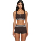 Versace Brown Cotton Rib Bra