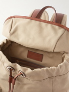 Ralph Lauren Purple label - Welington Leather-Trimmed Canvas Backpack