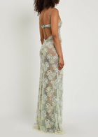 Roberta Einer Sophia Embellished Stretch-lace Maxi Dress Yellow