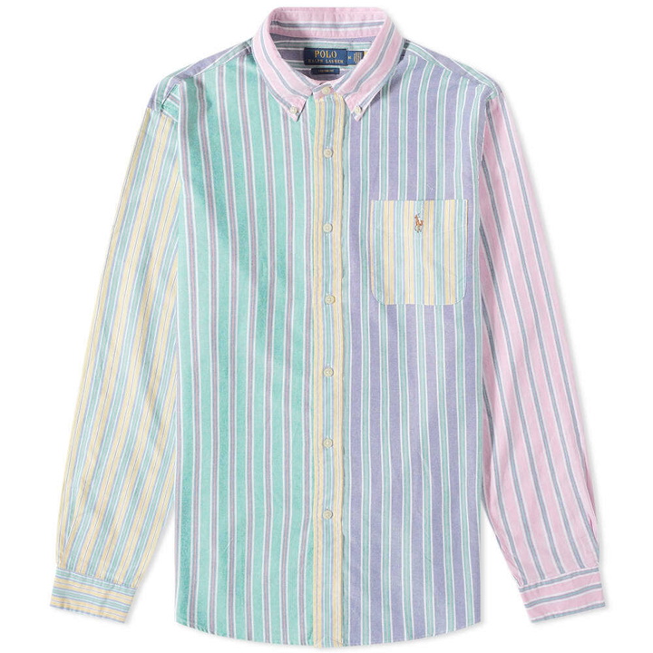 Photo: Polo Ralph Lauren Men's Funmix Stripe Oxford Button Down Shirt in Funshirt