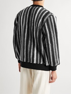 Beams Plus - Striped Fleece Cardigan - Black