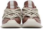 Rick Owens Burgundy Megalace Runner Sneakers