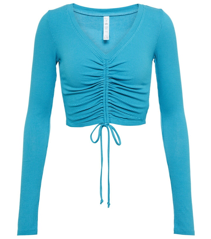 Photo: Alo Yoga Ribbed Cinch ruched crop top