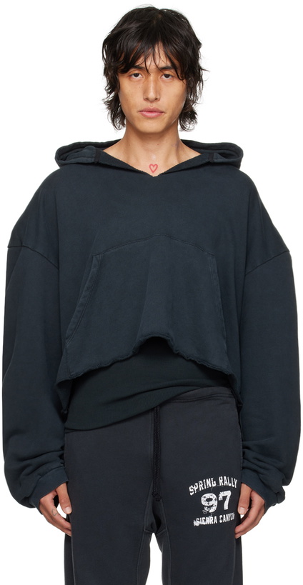 Photo: GREG ROSS SSENSE Exclusive Black V-Neck Hoodie