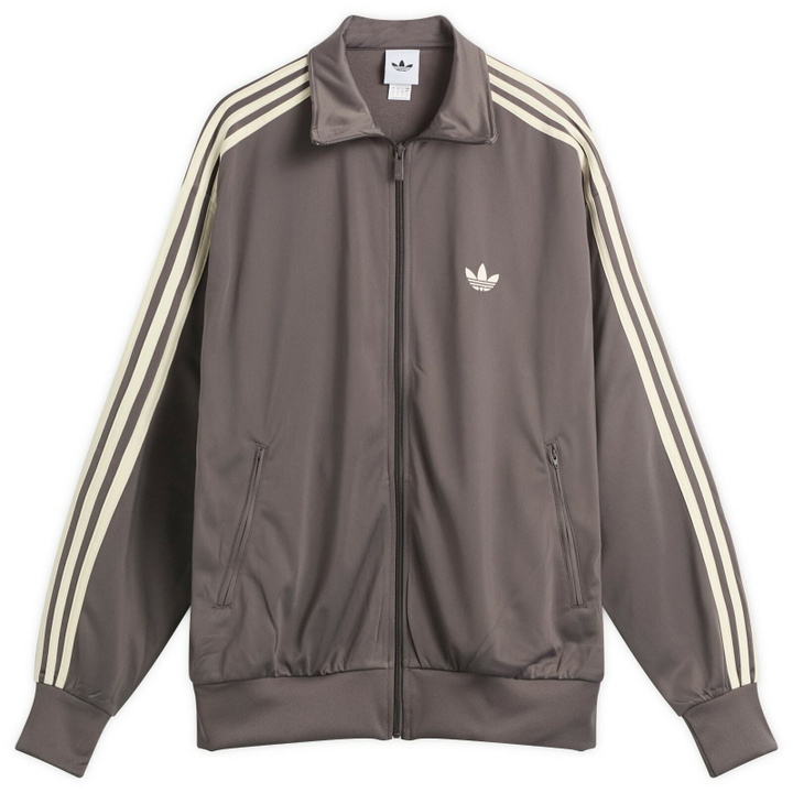 Photo: Adidas Men's Firebird Tracktop in Charcoal/Cream White