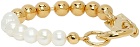 IN GOLD WE TRUST PARIS Gold Ball Chain & Pearls Bracelet