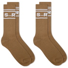 Stylerunner Women's Logo Sock - 2 Pack in Pebble