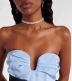 Carolina Herrera Belted silk bustier gown
