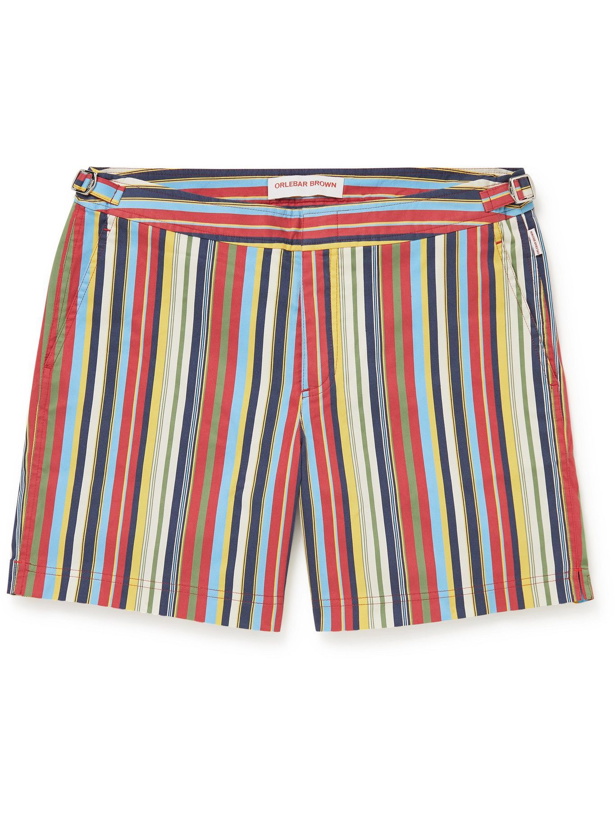 Photo: Orlebar Brown - Bulldog Mid-Length Striped Swim Shorts - Red
