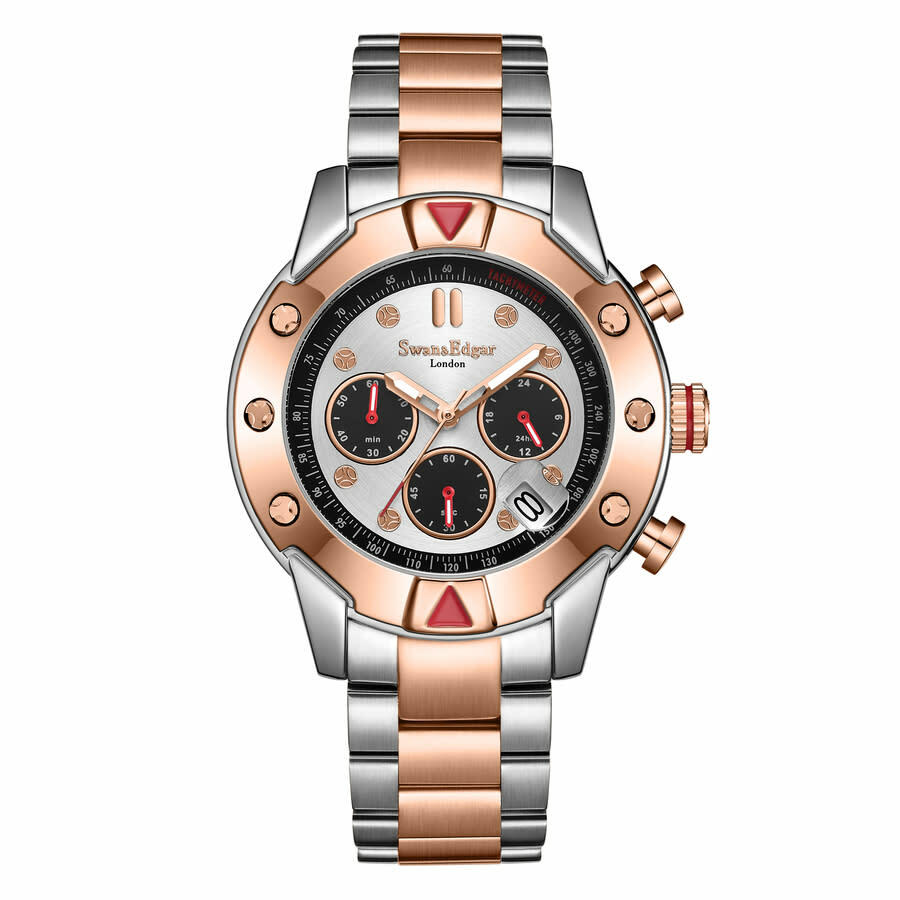 Swan & Edgar Hybrid Chronograph Hand Wind White Dial Mens Watch SE1772