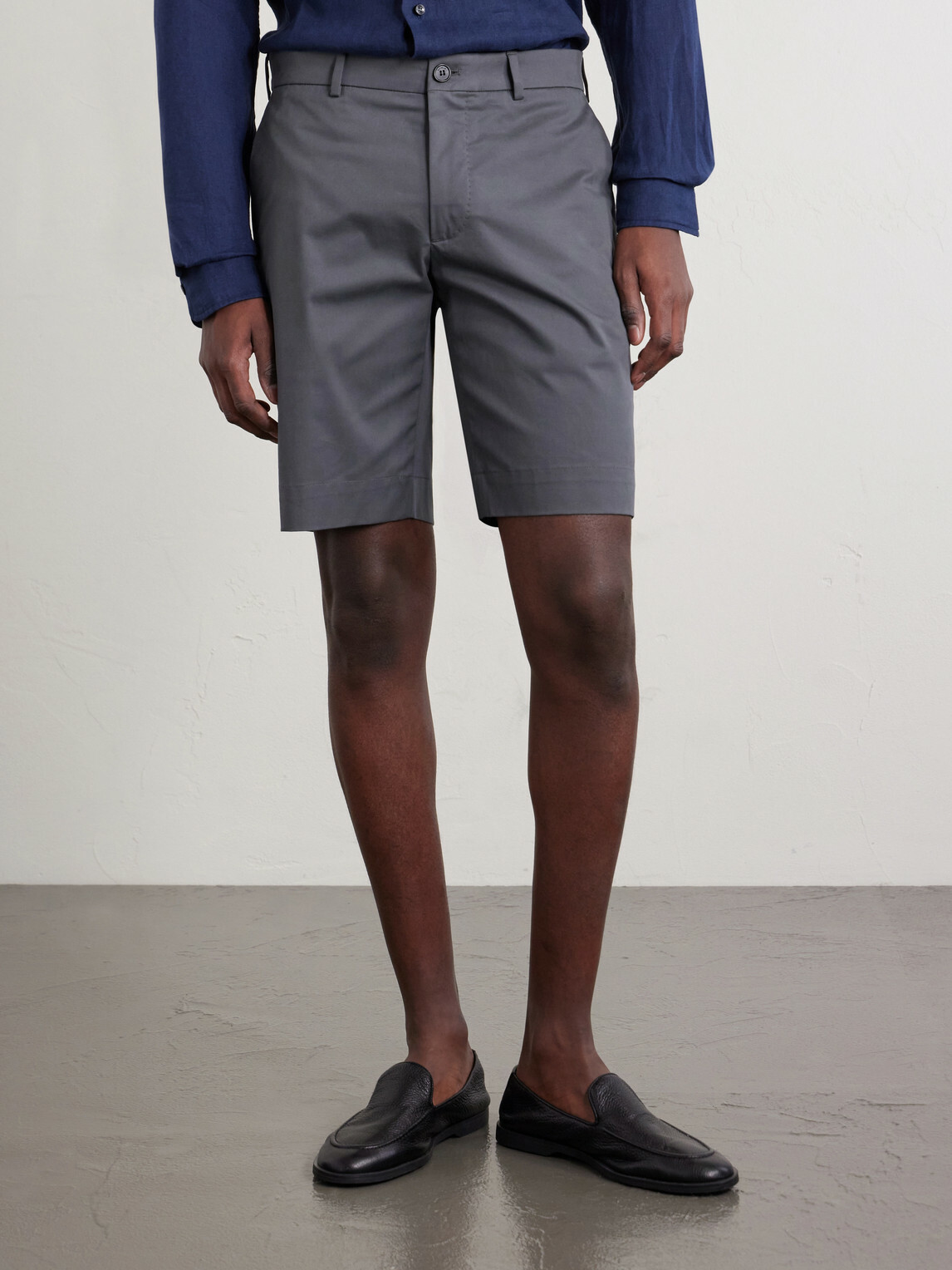Slowear - Slim-Fit Cotton-Blend Gabardine Chino Shorts - Gray