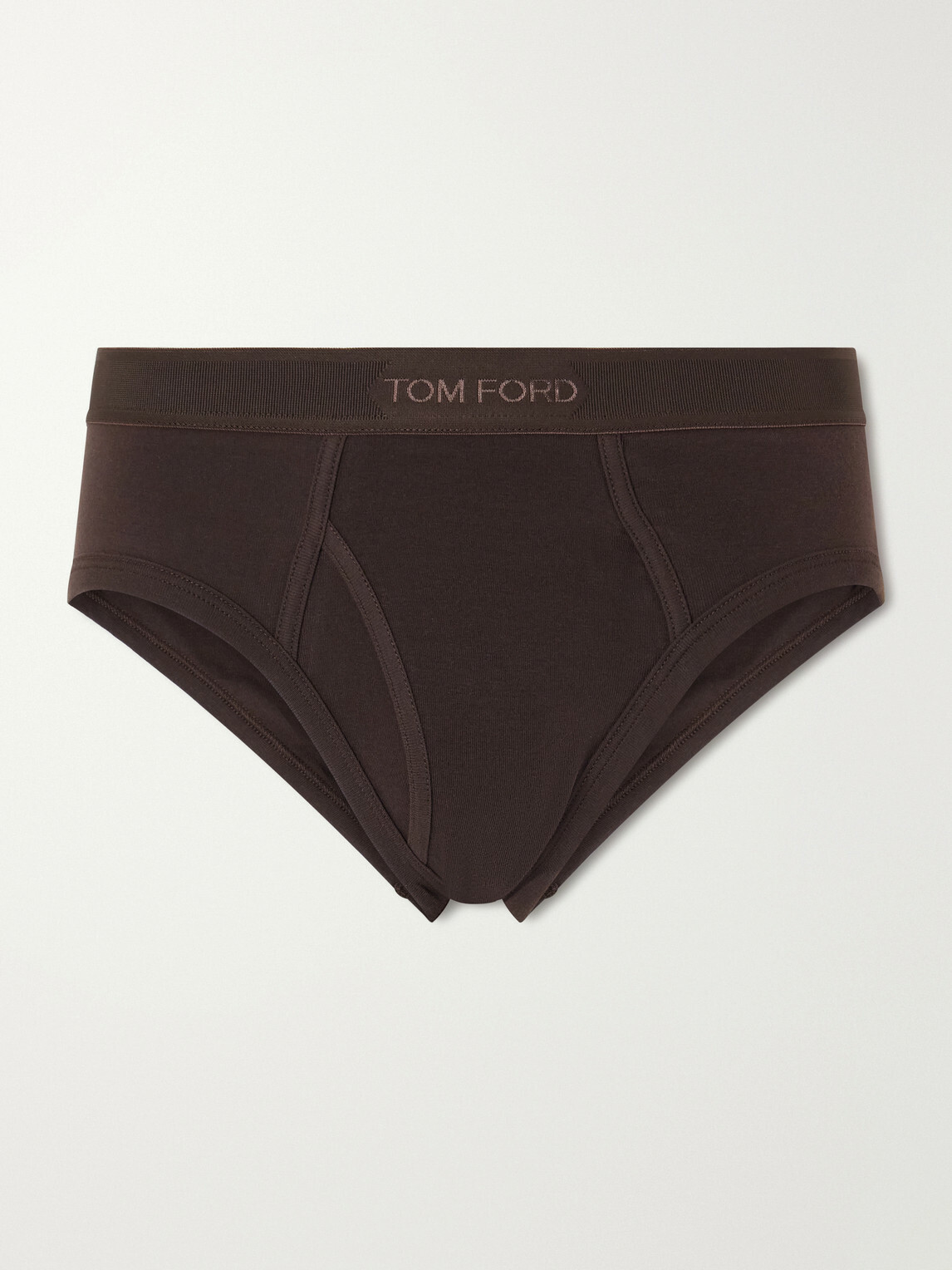 TOM FORD - Stretch-Cotton Briefs - Brown