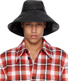 Bottega Veneta Black Intrecciato Leather Bucket Hat