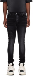 AMIRI Black Varsity Appliqué Jeans