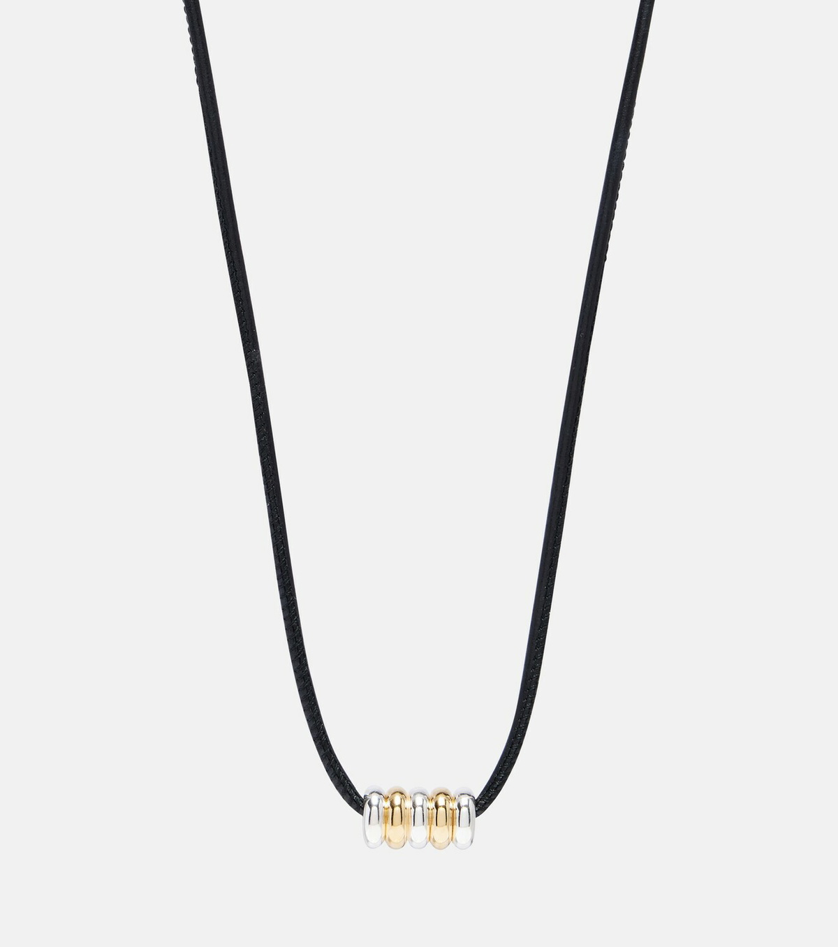 Déhanche Hollyhock leather and sterling silver necklace